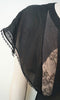 VANESSA BRUNO Black Sheer Plunge V Neck Lace Insert Cap Sleeve Top FR40 UK12