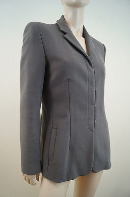 EMPORIO ARMANI Grey Wool Stretch Lined Formal Evening Blazer Jacket IT44 UK12