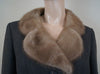 COUTURE COMTESSE Grey Pure Wool Beige Mink Fur Collared Lined Winter Coat Sz:M