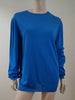 CHRISTOPHER KANE Ladies Bright Blue Silk / Wool Fine Knit Jumper Top Sz:XL