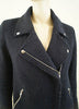 THE KOOPLES Dark Midnight Blue Wool Blend Zipper Biker Jacket Coat Sz38 UK10