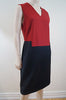 RAOUL Ladies Red & Black 100% Wool Sleeveless Lined Formal Dress FR40; UK12