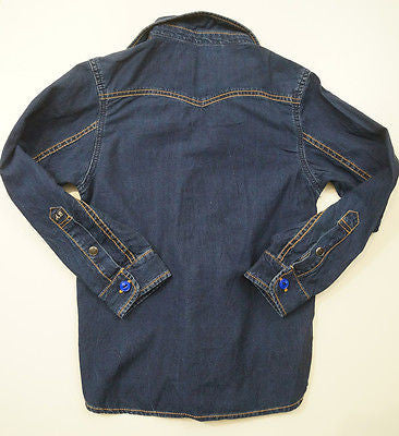 SCOTCH & SODA / SHRUNK Dark Blue Cotton Denim Long Sleeve Casual Shirt Top BNWT