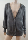 T BY ALEXANDER WANG Ladies Grey 100% Cotton Loose Knit Hooded Cardigan Top Sz:M