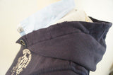 SCOTCH SHRUNK Boys Navy Hoodie Sweatshirt W Attached Shirt Collar & Tails BNWT