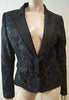 A.F. VANDERVORST Black & Charcoal Abstract Print Formal Blazer Jacket Sz40 UK10