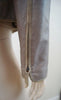 ARMANI COLLEZIONI Grey Soft Lamb Leather & Beige Suede Trim Jacket IT44 UK12