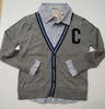 SCOTCH SHRUNK Cotton Grey Long Sleeve Knitted Cardigan & Blue Shirt Top BNWT