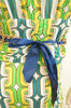 T-BAGS LOS ANGELES Bold Geometric Print Gold Tone Belted Mini Dress Sz:M