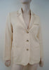 TOAST Women's Cream Beige 100% Cotton Ribbed Lined Formal Blazer Jacket UK8