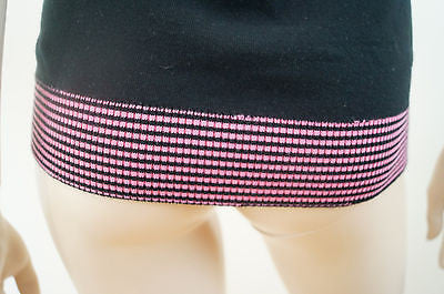 SONIA BY SONIA RYKIEL Black Knitted Pink Rib Strawberry Cami T-Shirt Top