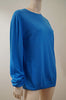 CHRISTOPHER KANE Ladies Bright Blue Silk / Wool Fine Knit Jumper Top Sz:XL