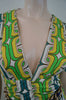 T-BAGS LOS ANGELES Bold Geometric Print Gold Tone Belted Mini Dress Sz:M
