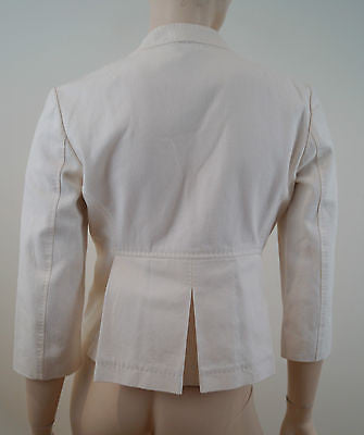 PAUL SMITH Black Label Women's Cream Cotton Linen Blazer Jacket Sz:42 UK10