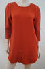 3.1 PHILLIP LIM Deep Orange Wool 3/4 Sleeve Lined Shift Mini Dress US10; UK14