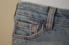 7 FOR ALL MANKIND Womens Blue Denim Faded & Crease Detail Bootcut Jeans Sz 28