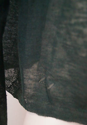 ZADIG & VOLTAIRE Olive Green Sheer Wool Blend Sheer Round Neck Cardigan Top M