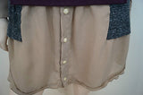 UNDERCOVER CO LTD Multi Colour Knit & Chiffon Jumper Shirt Tunic Dress Sz2; M