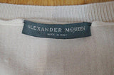 ALEXANDER McQUEEN Cream 100% Wool Fitted Pleated Hemline Jumper Top XXL