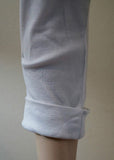 BRUNELLO CUCINELLI White Fine Rib Pleated Scoop Neck 3/4 Sleeve Casual Top Sz: L