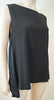 RAMY BROOK Black 100% Silk Scoop Neck Sleeveless  Satin Trim Evening Top Sz:S