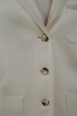 TOAST Women's Cream Beige 100% Cotton Ribbed Lined Formal Blazer Jacket UK8
