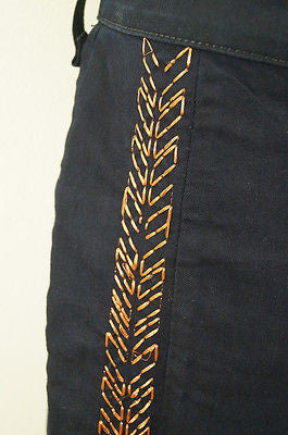 RAG & BONE Bengal Split Blue Copper Embroidery Skinny Leg Jeans Pants Sz27