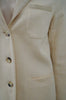 TOAST Women's Cream Beige 100% Cotton Ribbed Lined Formal Blazer Jacket UK8