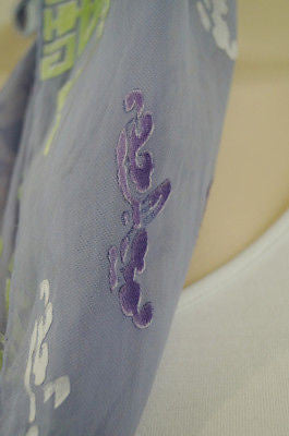 SHANGHAI TANG Lilac 100% Silk Multi Colour Branded Handkerchief Scarf