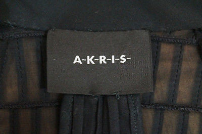 AKRIS Women's Black 100% Silk Slightly Sheer Fabric Detail Evening Jacket Sz: M