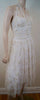 JUMP APPAREL BY WENDYE CHAITIN White & Gold Embroidery Halter Evening Dress Sz:S