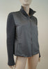 AKRIS PUNTO Grey Sheen Jacket With Wool Ribbed Sleeves & Collar Sz:40; UK12;