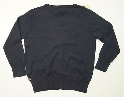SCOTCH SHRUNK Boy's Midnight Navy Blue Knitted Cotton V Neck Cardigan Top BNWT