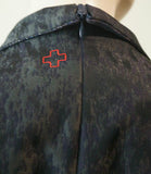 A.F. VANDERVORST Black & Charcoal Abstract Print Formal Blazer Jacket Sz40 UK10