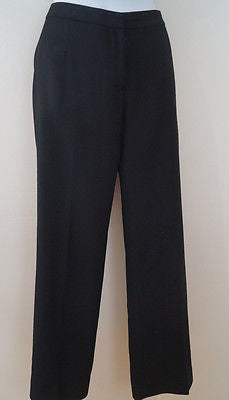DONNA KARAN NEW YORK Made in italy Black Wool Stretch Formal Trousers Pants UK12