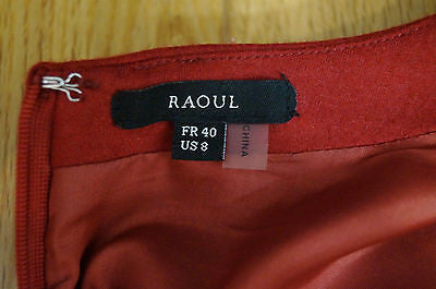 RAOUL Ladies Red & Black 100% Wool Sleeveless Lined Formal Dress FR40; UK12