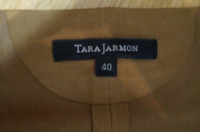 TARA JARMON 100% Tan Goat Suede Round Neck Sleeveless Mini Dress EU40; UK12