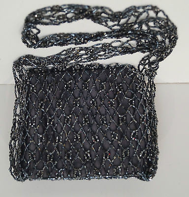 MIU MIU Midnight Blue Black Python Gold Tone Pleat Hand Held Dual Handle Tote Bag
