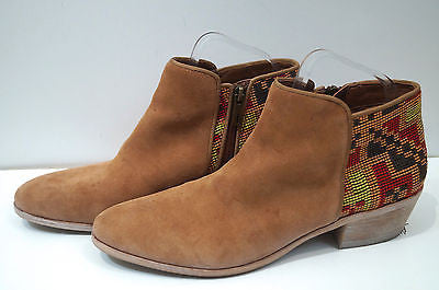 TORY BURCH Leather Round Toe Branded Rear Block Heel Ankle Boots 9M UK6.5