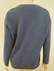 BRUNELLO CUCINELLI Blue Cashmere Fine Rib V-Neck Jumper Sweater Top Sz: XXL
