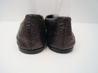GIUSEPPE ZANOTTI DESIGN Brown Snakeskin Flat Ballerina Pump Shoes UK8