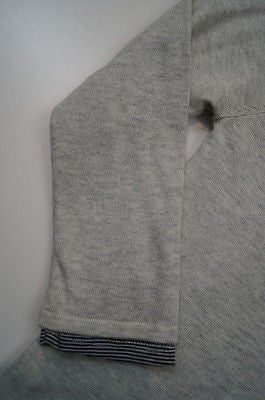 SCOTCH SHRUNK Grey Long Sleeve Knitted Jumper & Navy Striped T-Shirt Top BNWT