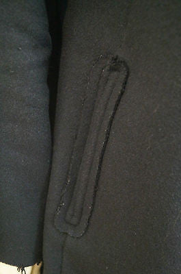 MARNI Midnight Navy Black 100% Virgin Wool Raw Edges Zip Front Coat IT40 UK10