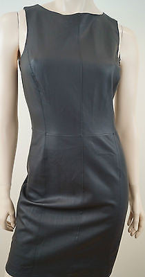 VELVET Graham & Spencer Black Faux Leather & Fabric Panelled Evening Dress BNWT