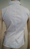 ARMANI COLLEZIONI White Pleated Bib Collared Sleeveless Formal Shirt Top I38 UK6