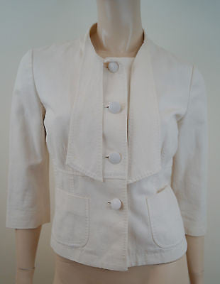 PAUL SMITH Black Label Women's Cream Cotton Linen Blazer Jacket Sz:42 UK10