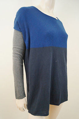 AUTUMN CASHMERE Women's Grey Round Neck Zipper Detail Knitwear Jumper Sweater