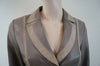 ARMANI COLLEZIONI Grey Soft Lamb Leather & Beige Suede Trim Jacket IT44 UK12