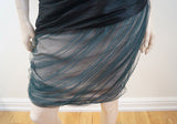 VERA WANG Black Cream & Green Net Skirt Evening Cocktail Dress EU40; UK12