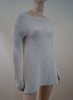 SARAH PACINI Off White Cream Ribbed Long Length Crossover Back Jumper Top Sz:M